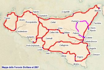 Схема железных дорог Сицилии
