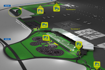 Схема парковок в терминалах аэропорта.
