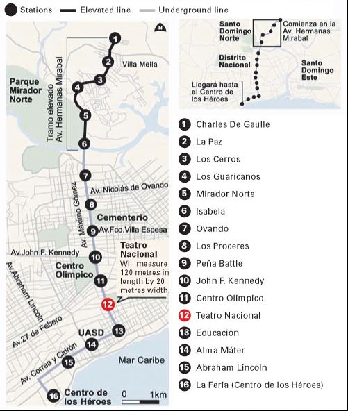 Карта метро Санто-Доминго