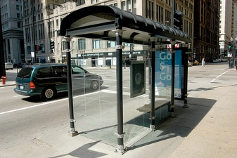 Автобусная остановка в Чикаго