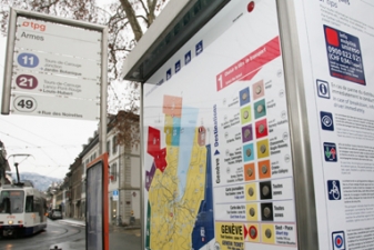 Автобусная остановка в Женеве