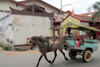 На улицах городов Бали можно встретить крайне экзотические виды транспорта